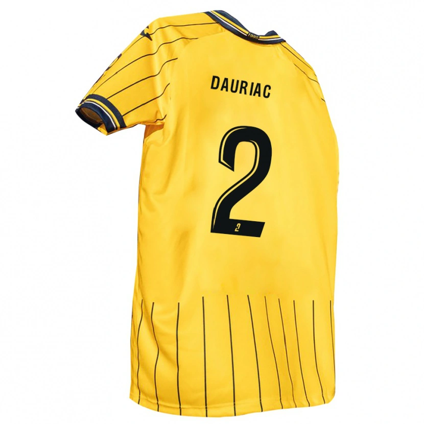 Danxen Dzieci Mathieu Dauriac #2 Żółto-Granatowy Domowa Koszulka 2025/26 Koszulki Klubowe