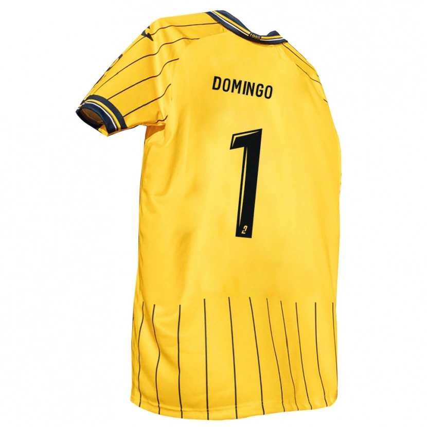 Danxen Dzieci Ismaël Domingo #1 Żółto-Granatowy Domowa Koszulka 2025/26 Koszulki Klubowe