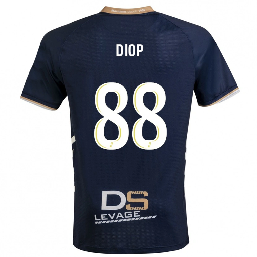 Danxen Dzieci Malick Diop #88 Granatowo-Złoty Domowa Koszulka 2025/26 Koszulki Klubowe