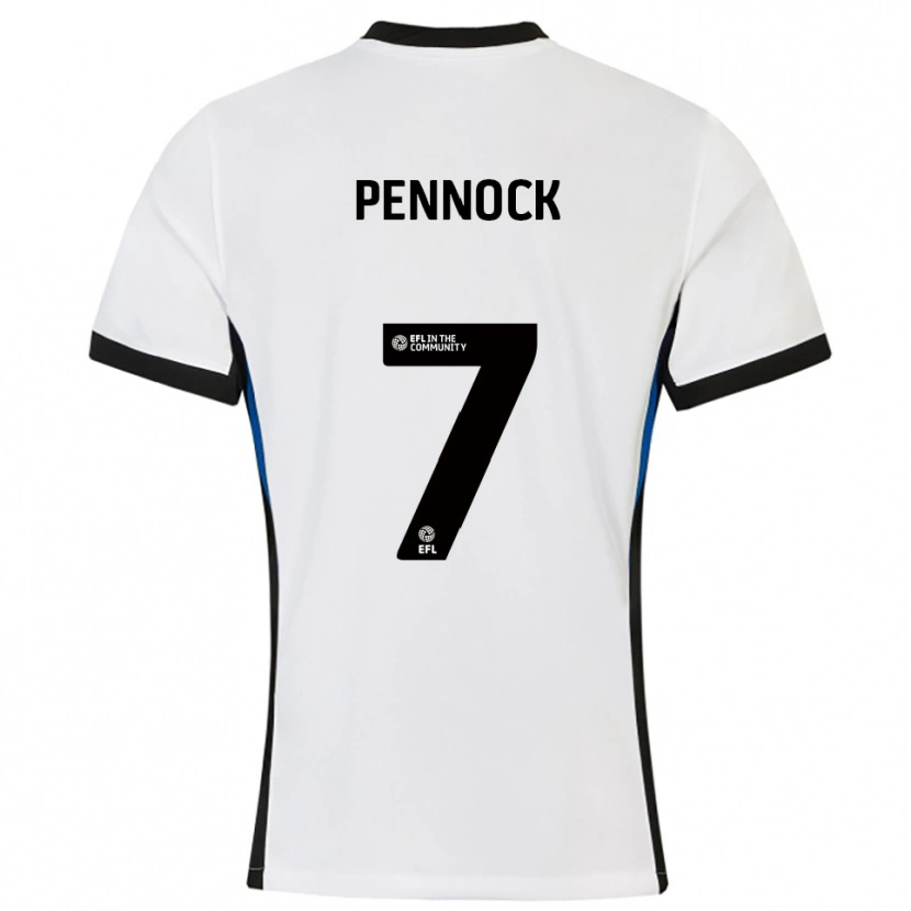 Danxen Dzieci Jade Pennock #7 Biało-Niebieski Wyjazdowa Koszulka 2025/26 Koszulki Klubowe