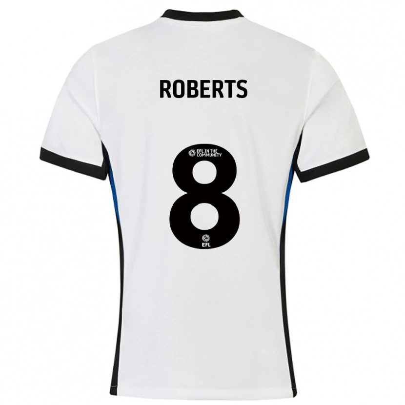 Danxen Dzieci Tyler Roberts #8 Biało-Niebieski Wyjazdowa Koszulka 2025/26 Koszulki Klubowe