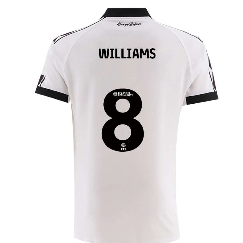 Danxen Dzieci Joe Williams #8 Biało-Czarny Wyjazdowa Koszulka 2025/26 Koszulki Klubowe