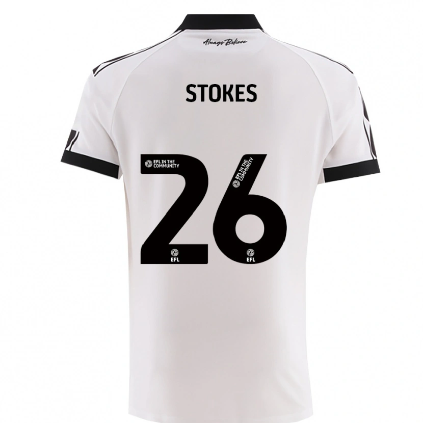 Danxen Dzieci Josh Stokes #26 Biało-Czarny Wyjazdowa Koszulka 2025/26 Koszulki Klubowe