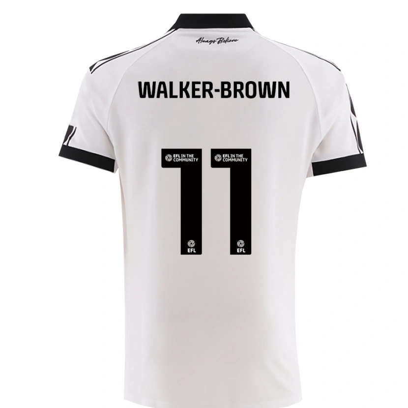 Danxen Dzieci Rushon Walker-Brown #11 Biało-Czarny Wyjazdowa Koszulka 2025/26 Koszulki Klubowe
