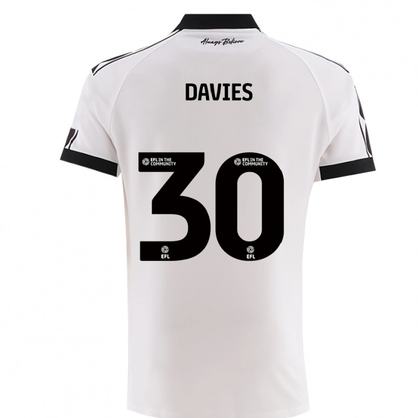 Danxen Dzieci Yasmin Davies #30 Biało-Czarny Wyjazdowa Koszulka 2025/26 Koszulki Klubowe