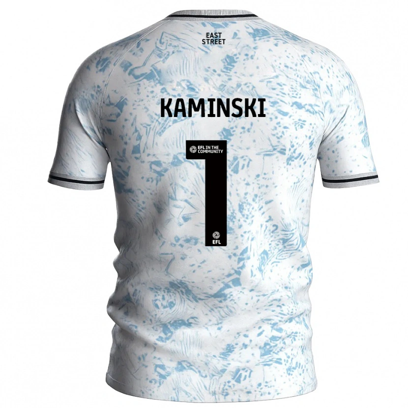 Danxen Dzieci Thomas Kaminski #1 Biało-Błękitny Wyjazdowa Koszulka 2025/26 Koszulki Klubowe