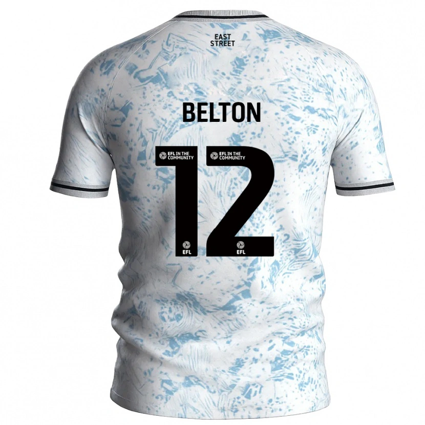 Danxen Dzieci Jack Belton #12 Biało-Błękitny Wyjazdowa Koszulka 2025/26 Koszulki Klubowe
