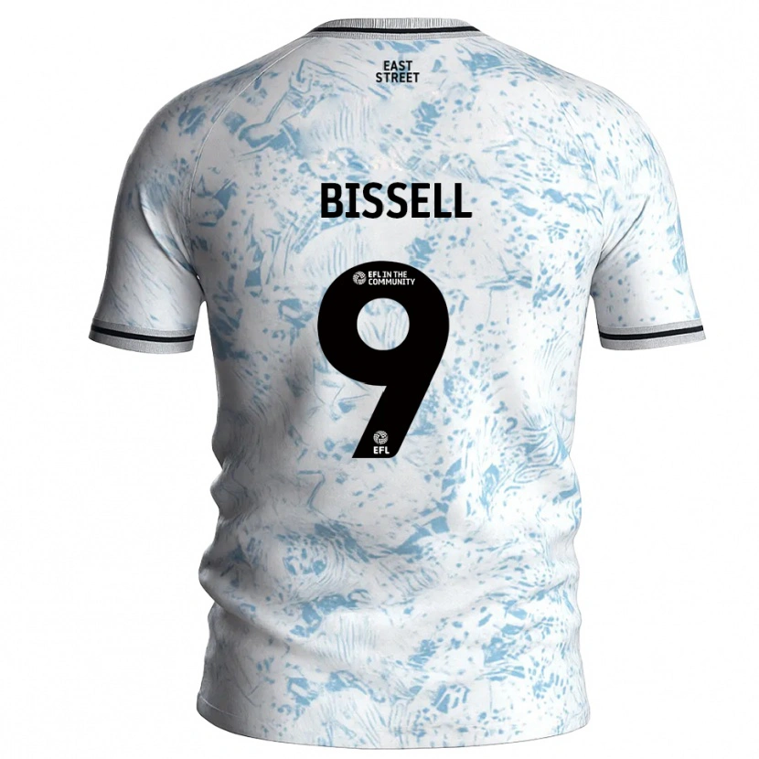 Danxen Dzieci Emma Bissell #9 Biało-Błękitny Wyjazdowa Koszulka 2025/26 Koszulki Klubowe