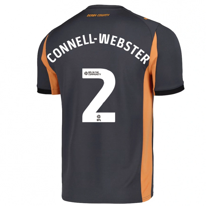 Danxen Dzieci Braidy Connell-Webster #2 Szaro-Pomarańczowo-Czarny Wyjazdowa Koszulka 2025/26 Koszulki Klubowe