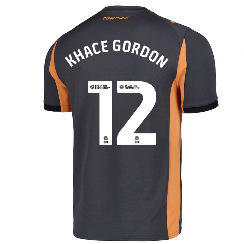 Danxen Dzieci Khace Gordon #12 Szaro-Pomarańczowo-Czarny Wyjazdowa Koszulka 2025/26 Koszulki Klubowe