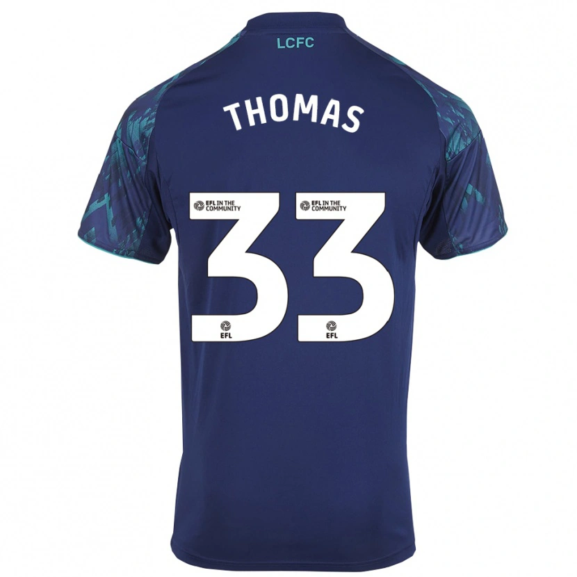 Danxen Dzieci Luke Thomas #33 Granatowo-Zielono-Biały Wyjazdowa Koszulka 2025/26 Koszulki Klubowe