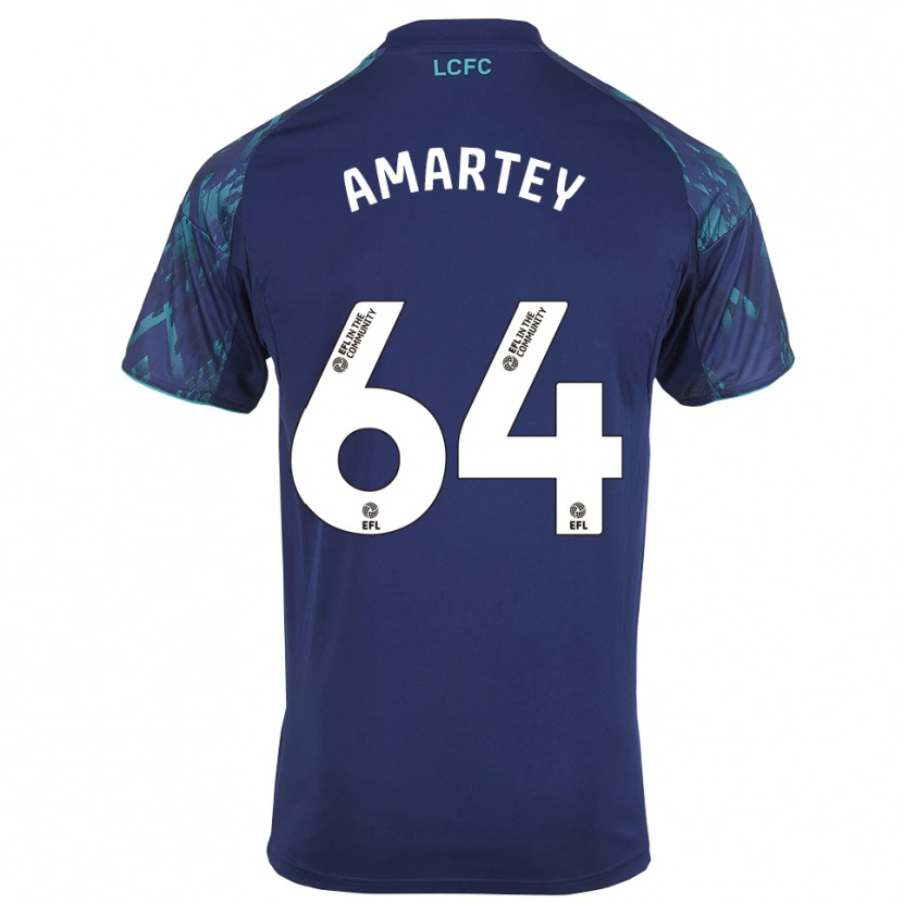 Danxen Dzieci Bobby Amartey #64 Granatowo-Zielono-Biały Wyjazdowa Koszulka 2025/26 Koszulki Klubowe