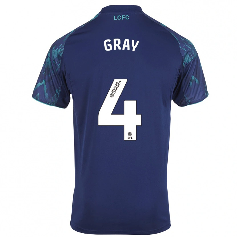 Danxen Dzieci Kevon Gray #4 Granatowo-Zielono-Biały Wyjazdowa Koszulka 2025/26 Koszulki Klubowe