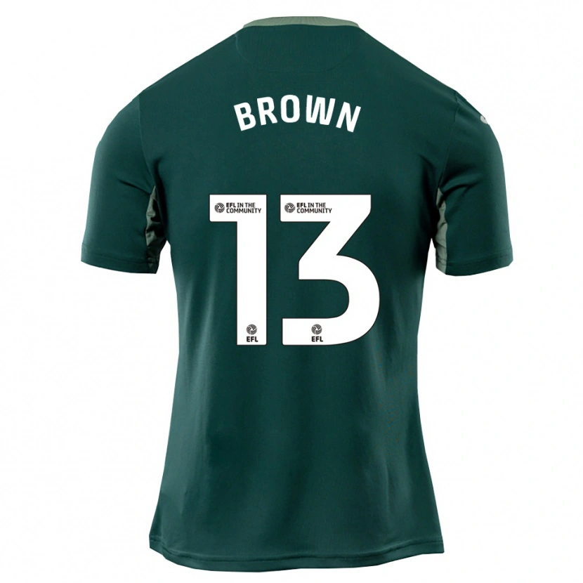 Danxen Dzieci Mason Brown #13 Zielono-Biało-Fioletowy Wyjazdowa Koszulka 2025/26 Koszulki Klubowe