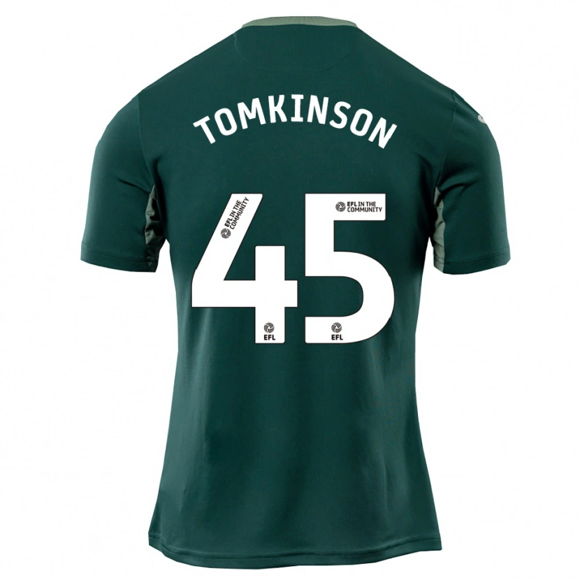 Danxen Dzieci Jonathan Tomkinson #45 Zielono-Biało-Fioletowy Wyjazdowa Koszulka 2025/26 Koszulki Klubowe