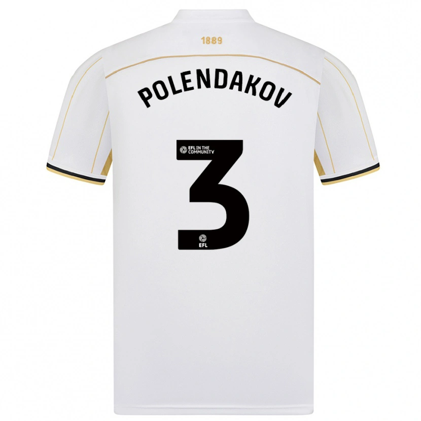 Danxen Dzieci Mihail Polendakov #3 Biało-Złoty Wyjazdowa Koszulka 2025/26 Koszulki Klubowe