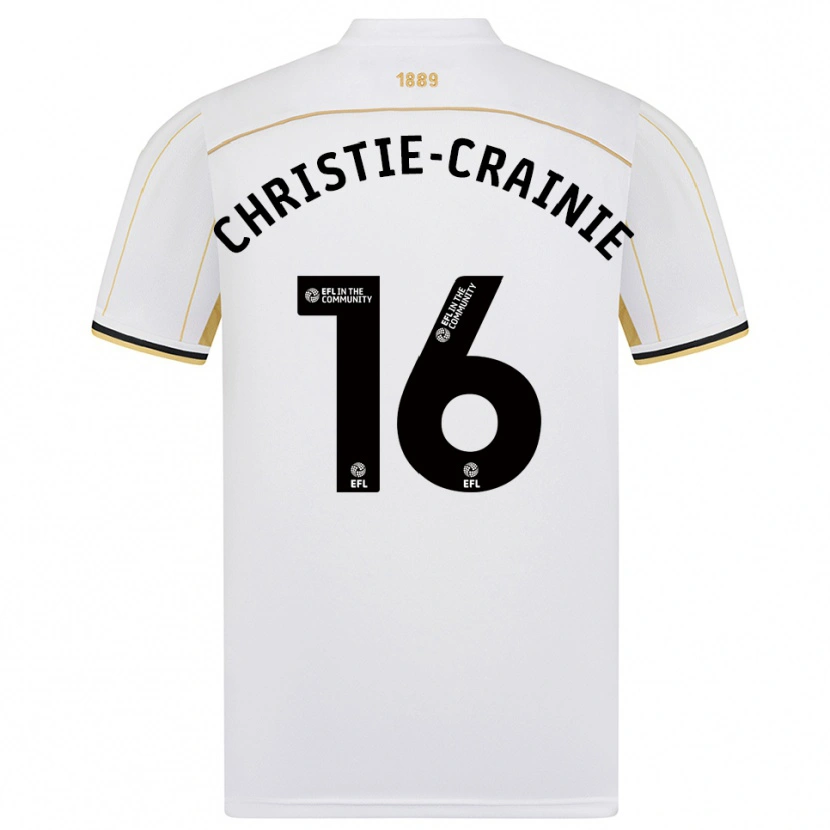 Danxen Dzieci Archie Christie-Crainie #16 Biało-Złoty Wyjazdowa Koszulka 2025/26 Koszulki Klubowe