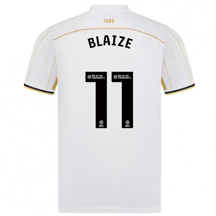 Danxen Dzieci Jackson Blaize #11 Biało-Złoty Wyjazdowa Koszulka 2025/26 Koszulki Klubowe