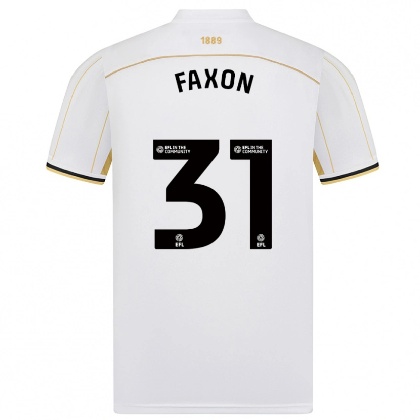 Danxen Dzieci Luke Faxon #31 Biało-Złoty Wyjazdowa Koszulka 2025/26 Koszulki Klubowe