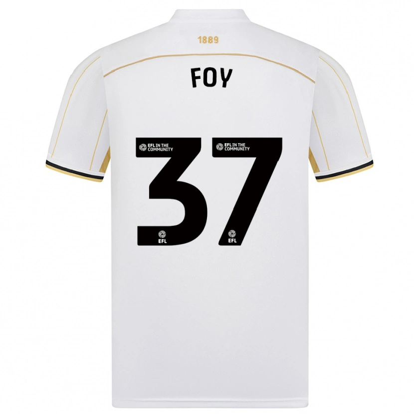 Danxen Dzieci Grace Foy #37 Biało-Złoty Wyjazdowa Koszulka 2025/26 Koszulki Klubowe