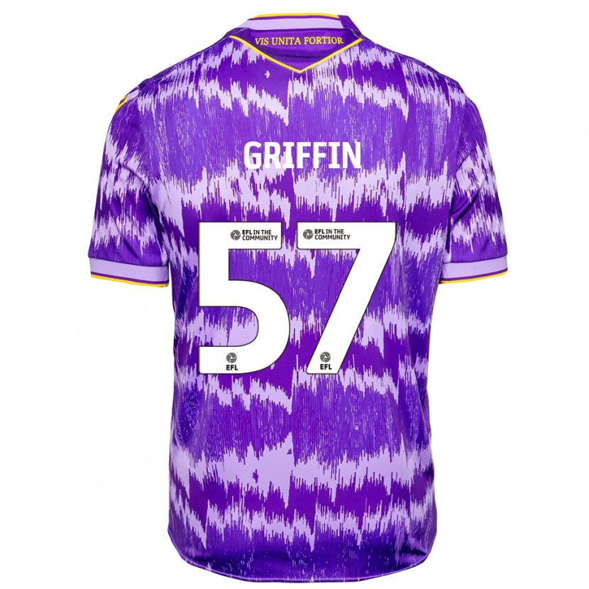 Danxen Dzieci Jake Griffin #57 Fioletowo-Żółty Wyjazdowa Koszulka 2025/26 Koszulki Klubowe