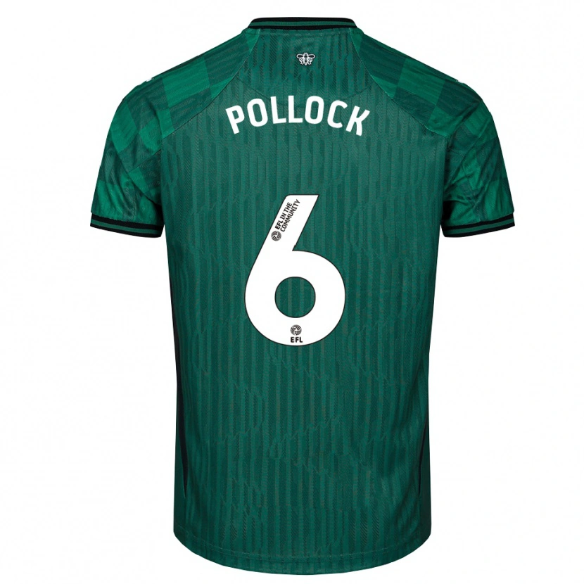 Danxen Dzieci Mattie Pollock #6 Zielono-Czarny Wyjazdowa Koszulka 2025/26 Koszulki Klubowe