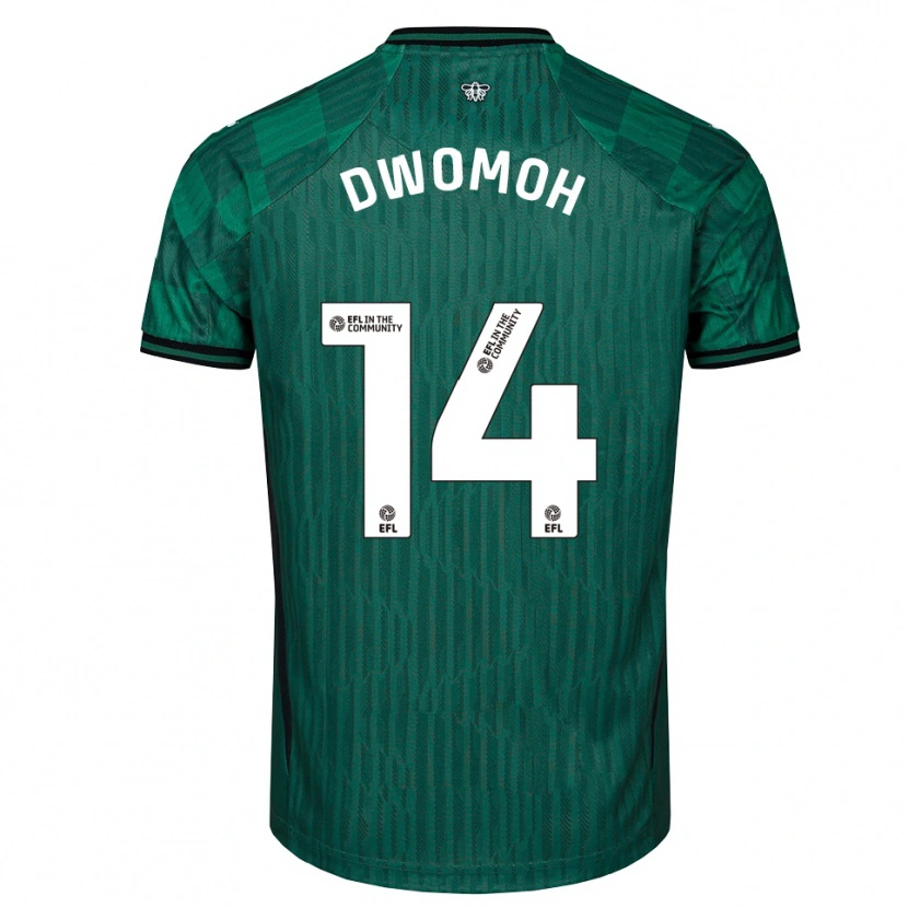 Danxen Dzieci Pierre Dwomoh #14 Zielono-Czarny Wyjazdowa Koszulka 2025/26 Koszulki Klubowe