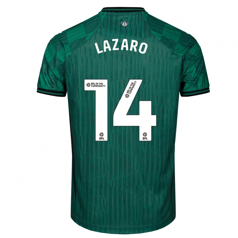 Danxen Dzieci Maia Lazaro #14 Zielono-Czarny Wyjazdowa Koszulka 2025/26 Koszulki Klubowe