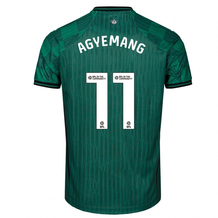 Danxen Dzieci Michelle Agyemang #11 Zielono-Czarny Wyjazdowa Koszulka 2025/26 Koszulki Klubowe