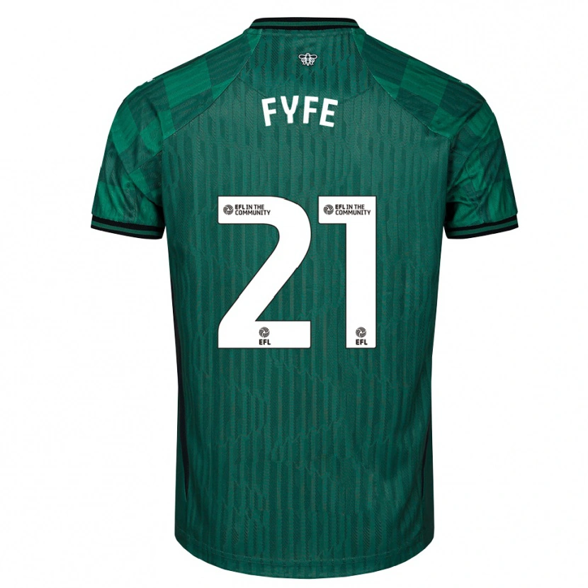 Danxen Dzieci Flo Fyfe #21 Zielono-Czarny Wyjazdowa Koszulka 2025/26 Koszulki Klubowe
