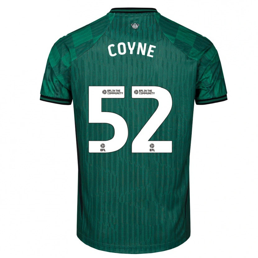 Danxen Dzieci Aidan Coyne #52 Zielono-Czarny Wyjazdowa Koszulka 2025/26 Koszulki Klubowe