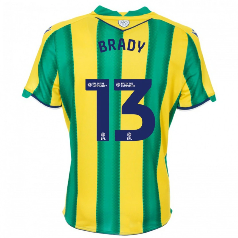 Danxen Dzieci Louis Brady #13 Żółto-Zielony Wyjazdowa Koszulka 2025/26 Koszulki Klubowe