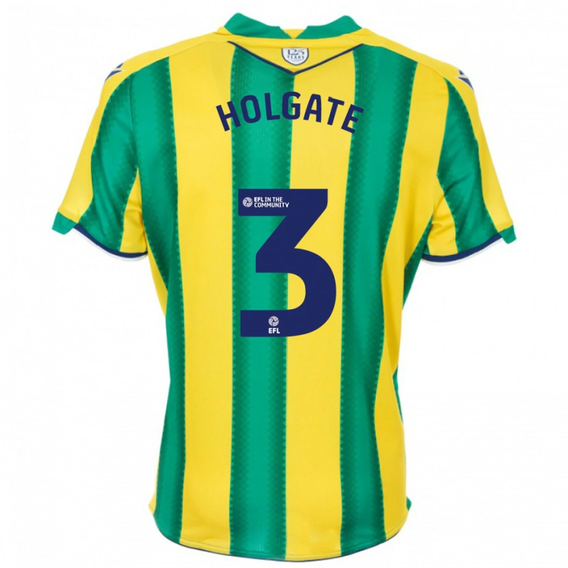 Danxen Dzieci Mason Holgate #3 Żółto-Zielony Wyjazdowa Koszulka 2025/26 Koszulki Klubowe