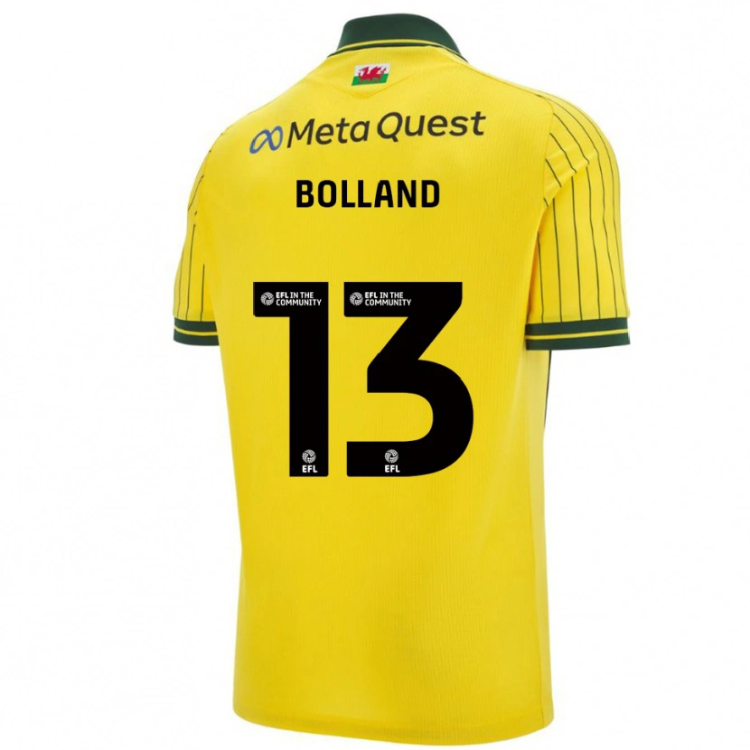 Danxen Dzieci Charlotte Bolland #13 Żółto-Zielony Wyjazdowa Koszulka 2025/26 Koszulki Klubowe