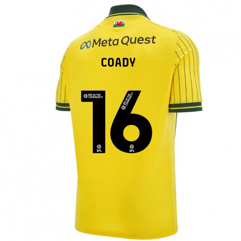 Danxen Dzieci Conor Coady #16 Żółto-Zielony Wyjazdowa Koszulka 2025/26 Koszulki Klubowe