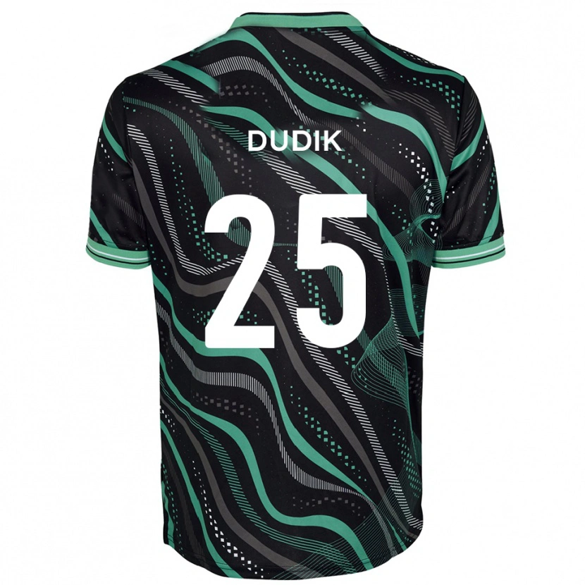 Danxen Dzieci Anton Dudik #25 Czarno-Zielony Wyjazdowa Koszulka 2025/26 Koszulki Klubowe