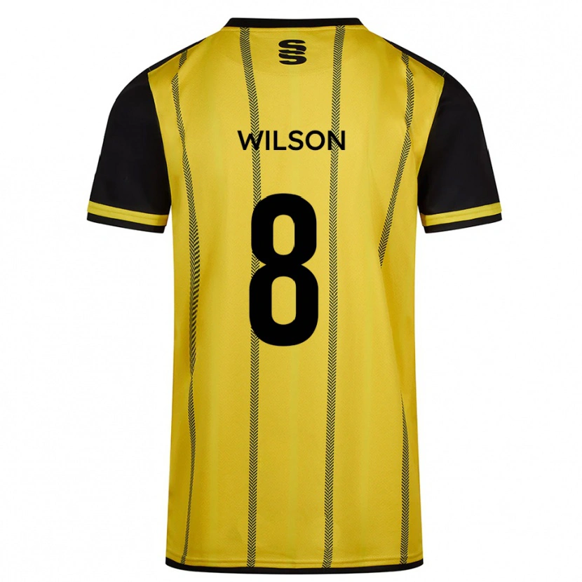 Danxen Dzieci George Wilson #8 Żółto-Czarny Wyjazdowa Koszulka 2025/26 Koszulki Klubowe