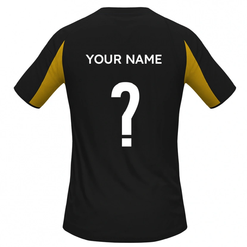 Danxen Dzieci Twoje Imię #0 Czarno-Żółty Wyjazdowa Koszulka 2025/26 Koszulki Klubowe
