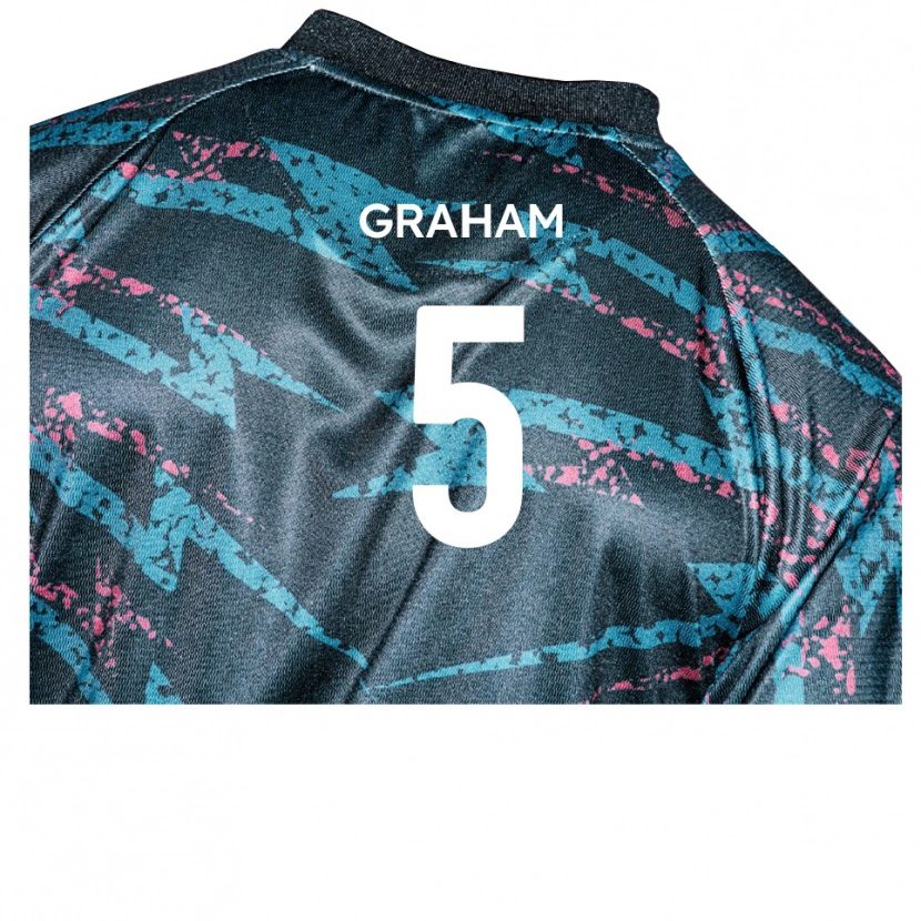 Danxen Dzieci Sam Graham #5 Czarno-Granatowy Wyjazdowa Koszulka 2025/26 Koszulki Klubowe
