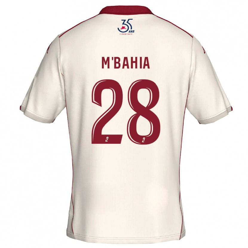 Danxen Dzieci Ivan M'bahia #28 Biało-Bordowy Wyjazdowa Koszulka 2025/26 Koszulki Klubowe