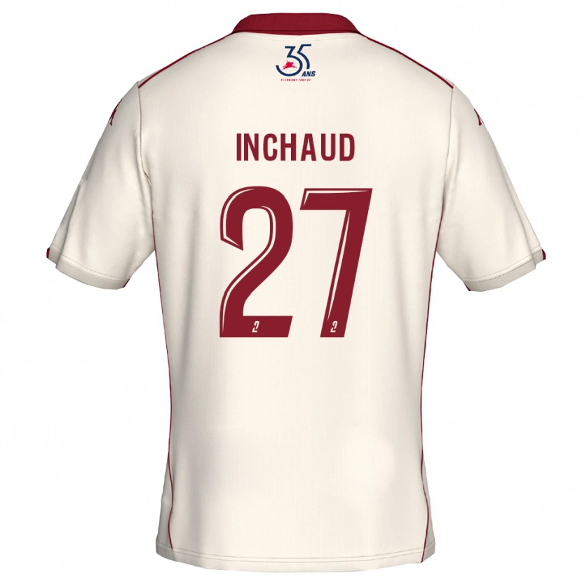 Danxen Dzieci Marks Inchaud #27 Biało-Bordowy Wyjazdowa Koszulka 2025/26 Koszulki Klubowe