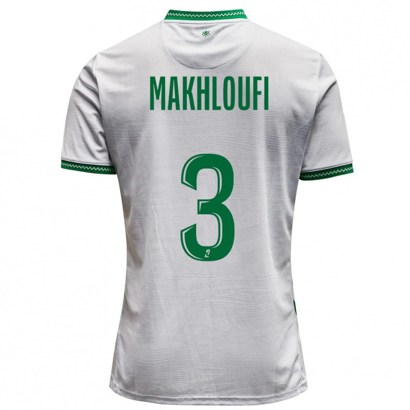 Danxen Dzieci Maedine Makhloufi #3 Biało-Zielony Wyjazdowa Koszulka 2025/26 Koszulki Klubowe
