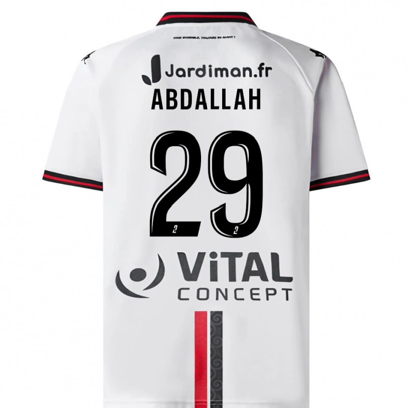 Danxen Dzieci Akim Abdallah #29 Biało-Czerwony Wyjazdowa Koszulka 2025/26 Koszulki Klubowe