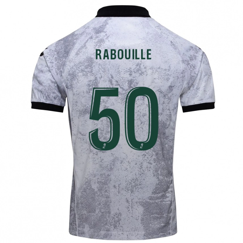 Danxen Dzieci Valentin Rabouille #50 Biało-Czarny Wyjazdowa Koszulka 2025/26 Koszulki Klubowe