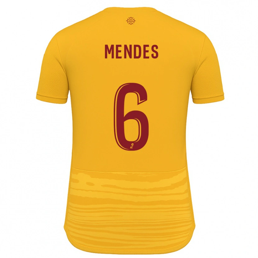 Danxen Dzieci Jordan Mendes #6 Pomarańczowo-Bordowy Wyjazdowa Koszulka 2025/26 Koszulki Klubowe