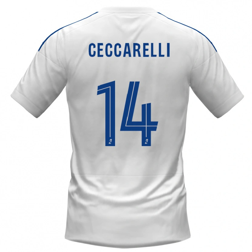 Danxen Dzieci Grégory Ceccarelli #14 Biało-Niebieski Wyjazdowa Koszulka 2025/26 Koszulki Klubowe