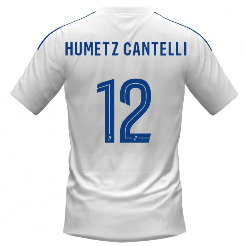 Danxen Dzieci Ange Humetz Cantelli #12 Biało-Niebieski Wyjazdowa Koszulka 2025/26 Koszulki Klubowe