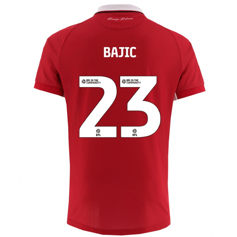 Danxen Męski Stefan Bajic #23 Biało-Czerwony Domowa Koszulka 2025/26 Koszulki Klubowe