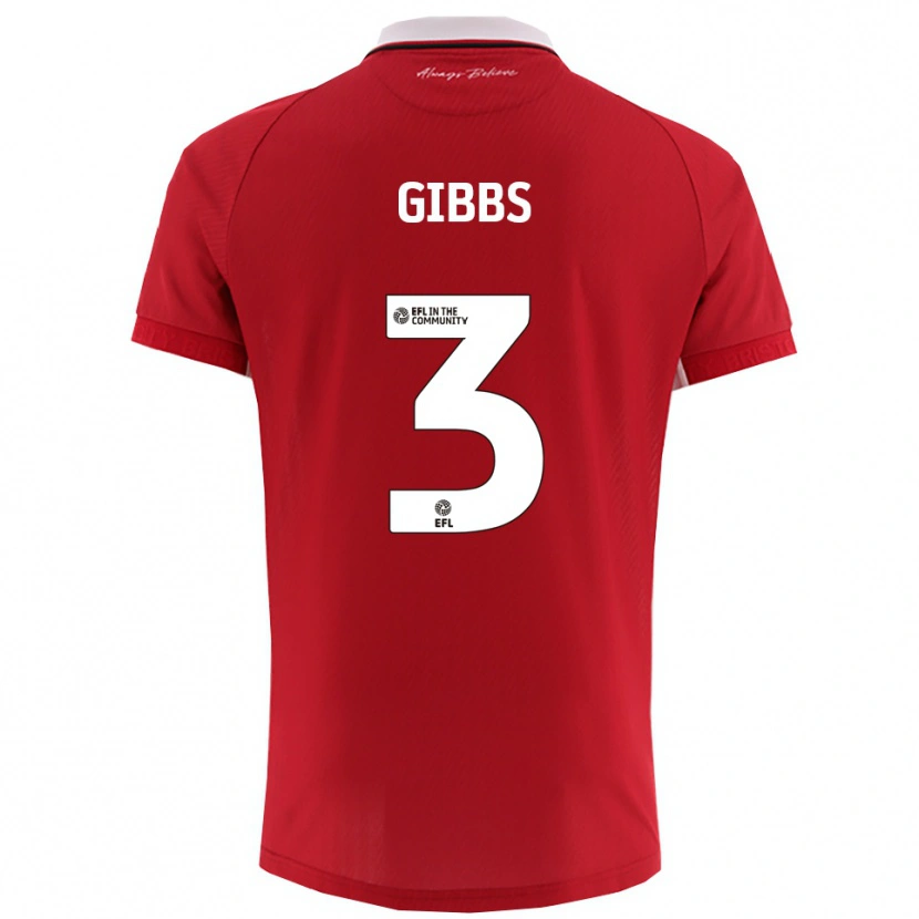 Danxen Męski Tomos Gibbs #3 Biało-Czerwony Domowa Koszulka 2025/26 Koszulki Klubowe