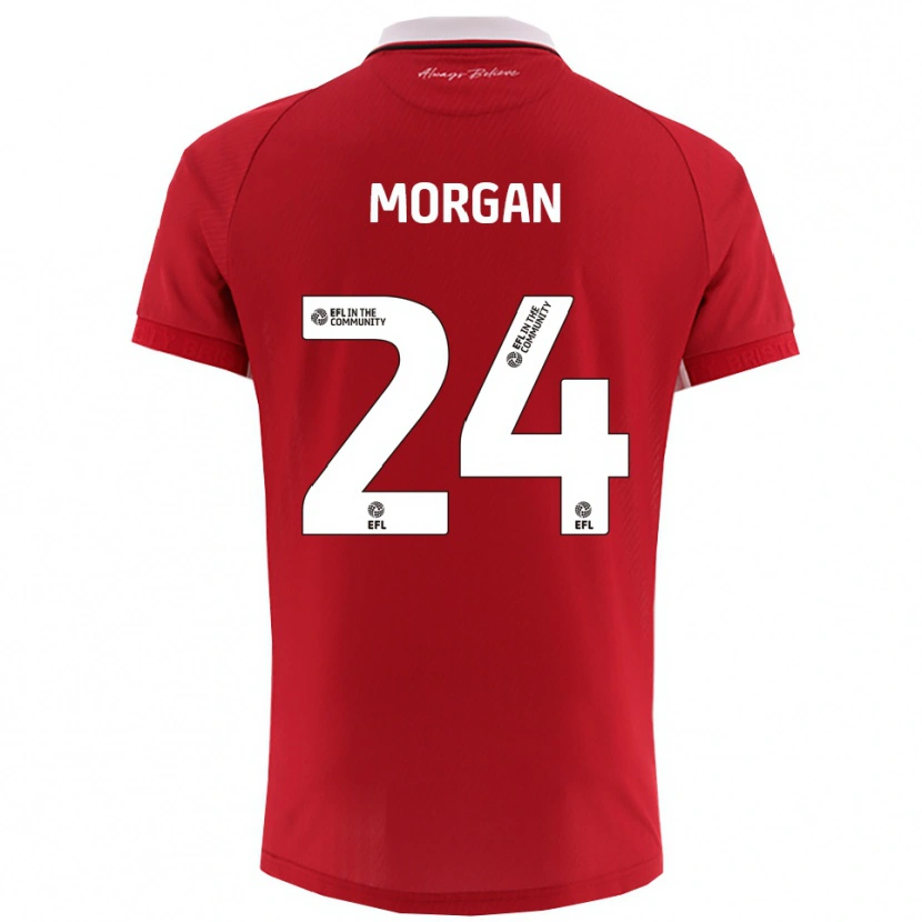 Danxen Męski Ffion Morgan #24 Biało-Czerwony Domowa Koszulka 2025/26 Koszulki Klubowe